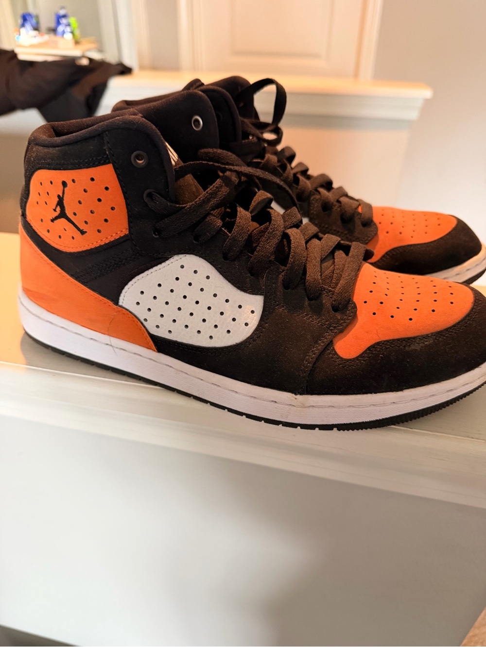 Jordan Men's High-Top Sneakers - Black/Orange/White